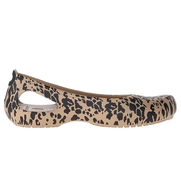 Crocs Women's Kadee Animal Print  Slip-On Casual Ballet Flat Shoe Size W5 - Picture 3 of 16